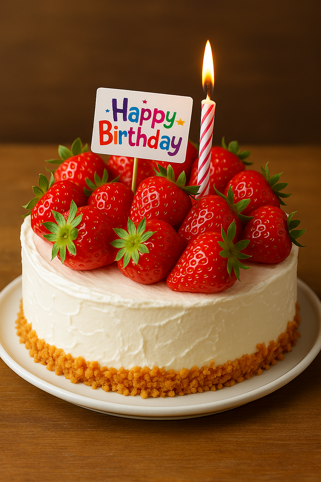 ÇİLEKLİ DOGUM GÜNÜ PASTA